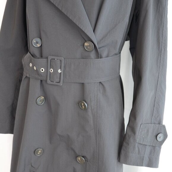 MaxMara Tebe Weekend Black Belted Trenchcoat Sz 8 - Picture 7 of 10